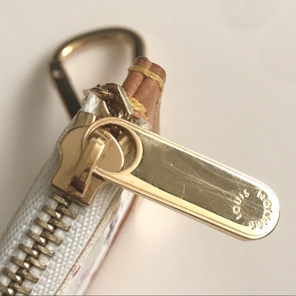 Louis Vuitton Multicolor Monogram Pochette Key Cles Pouch White Blanc Murakami - Picture 13 of 16